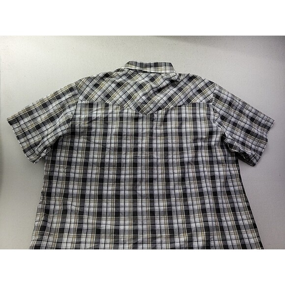 ELY CATTLEMAN Big Man 3X Plaid Short Sleeve Pearl Snap Button Down Shirt Gray - Picture 10 of 10